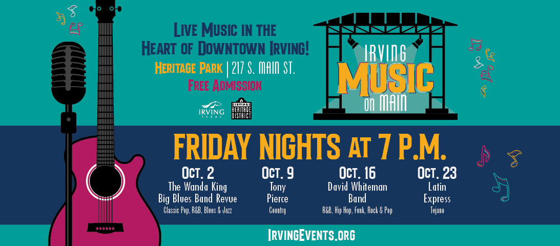 Free Music on Main Concerts Continue in Irving with David Whiteman Band and Latin Express