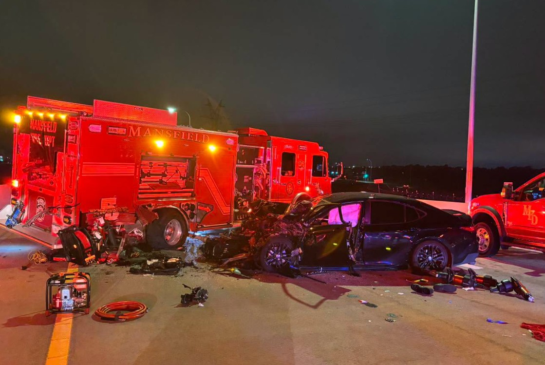 Mansfield Fire Engine Struck While Shielding Crews at SH 360 Crash Scene