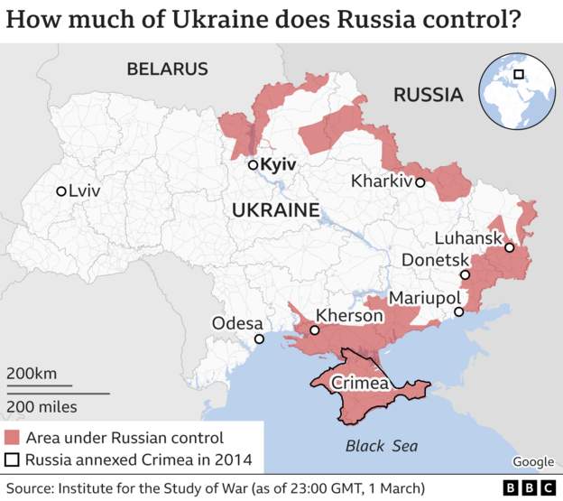 How Much Of Ukraine Does Russia Control?